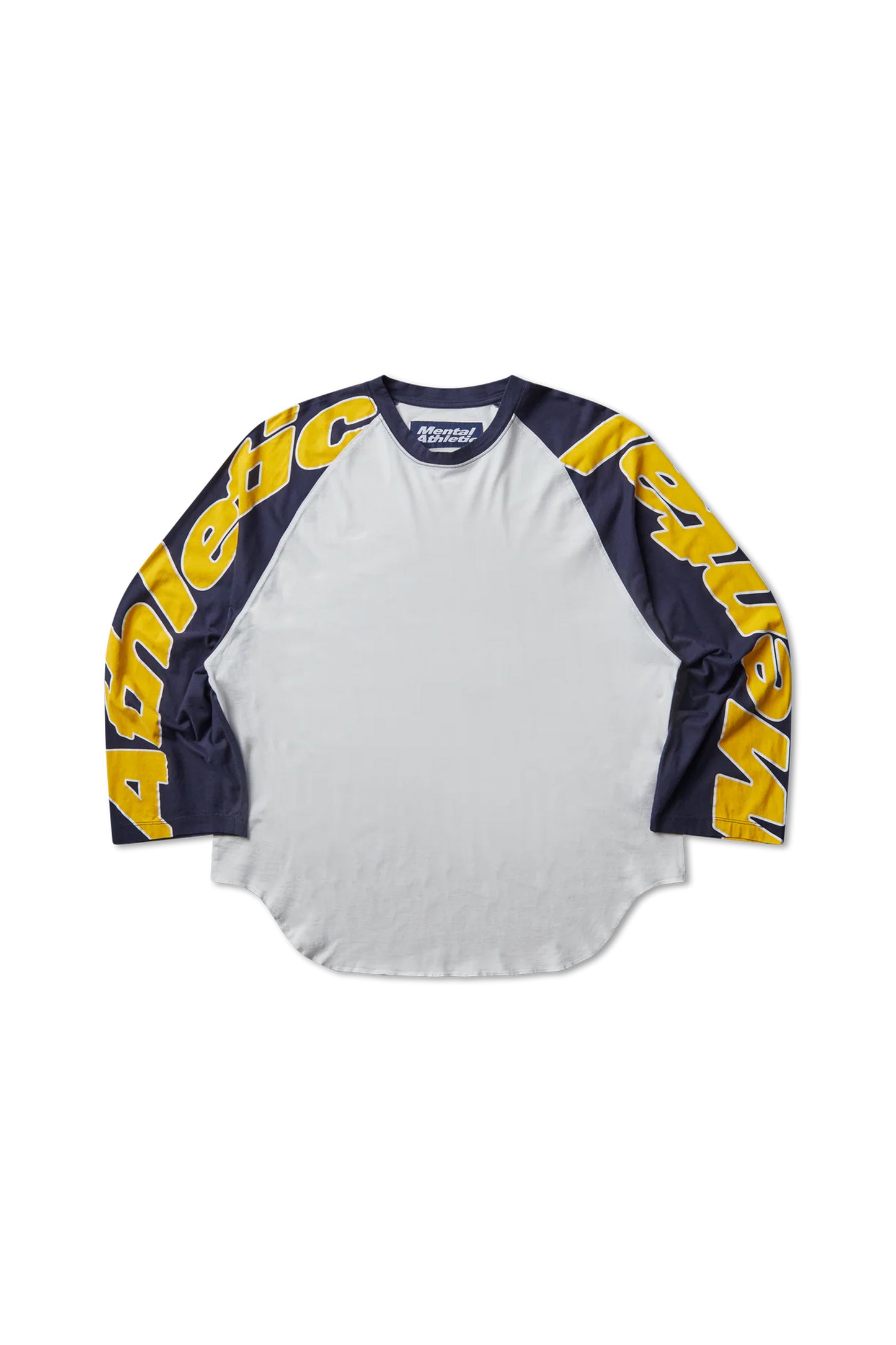 Mental Athletic Overlogo 3/4 Raglan T-Shirt - White / Baritone Blue