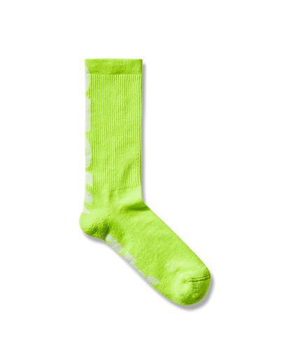 Mental Athletic MA Inner Logo Socks - Neon Lime / Optical White