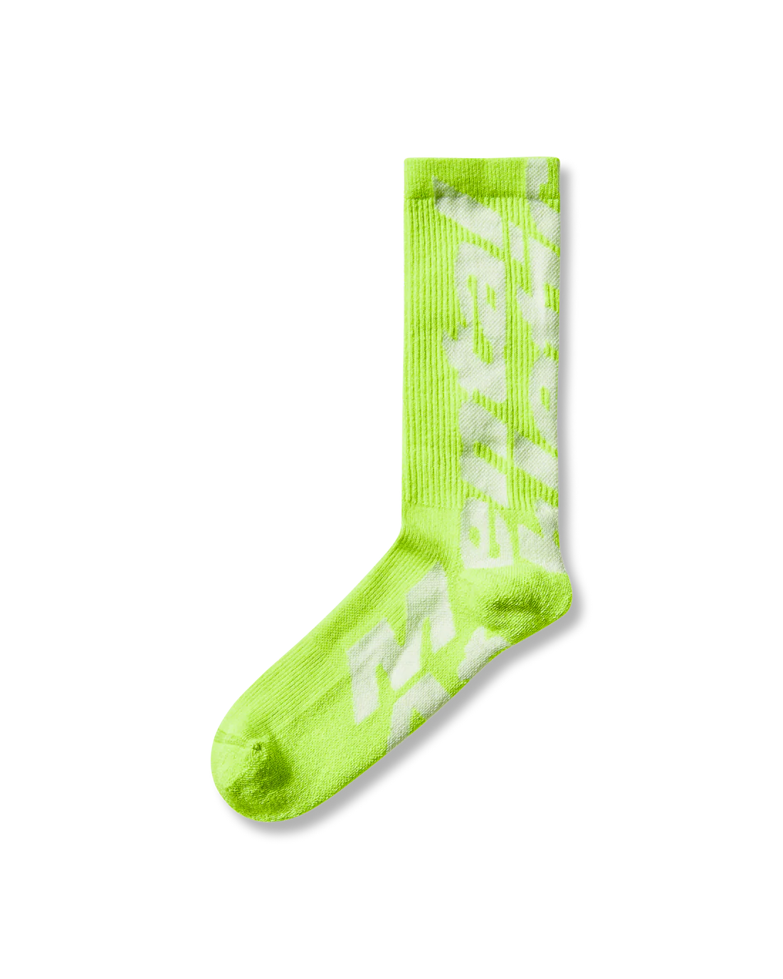 Mental Athletic MA Inner Logo Socks - Neon Lime / Optical White