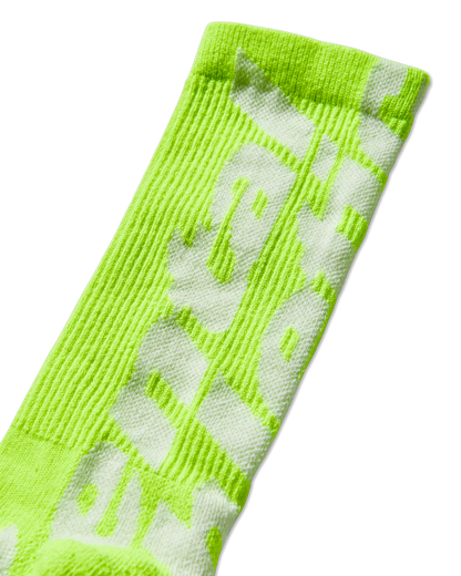 Mental Athletic MA Inner Logo Socks - Neon Lime / Optical White