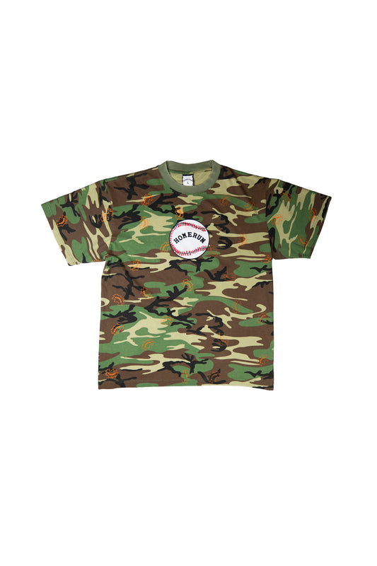 Reversible Two Sided Baseball T - Woodland Camo and Orange